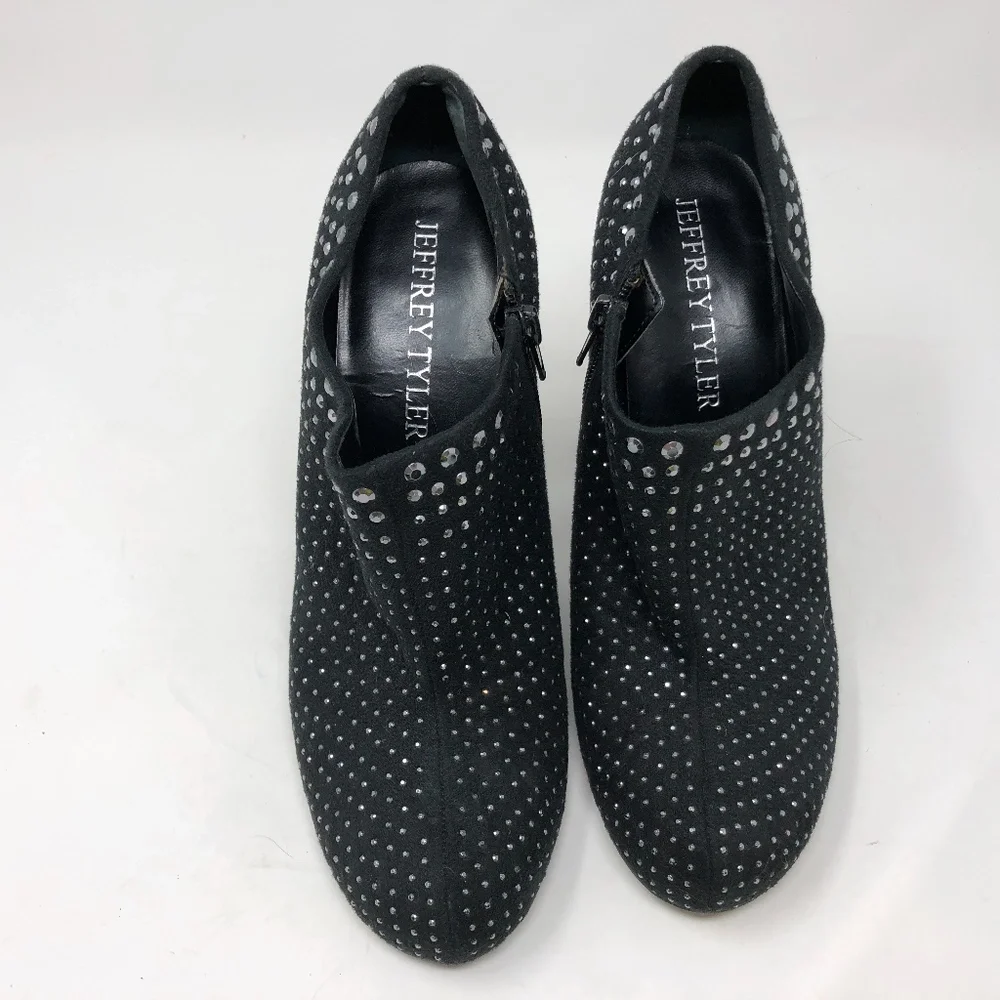Jeffrey Tyler Black Bedazzled Annie Booties 8.5